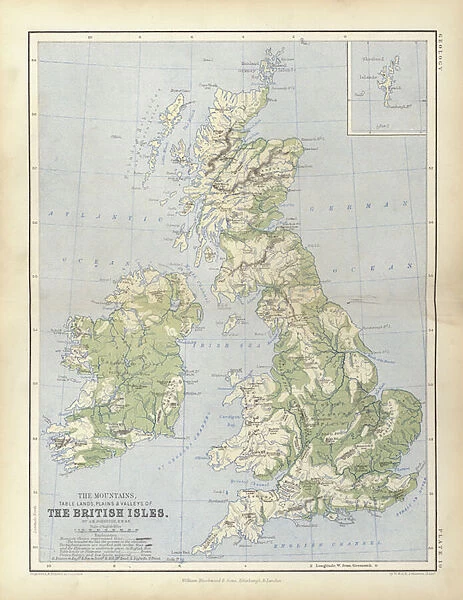 The British Isles (coloured engraving)