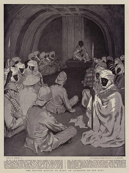 The British Mission to Kano, An Audience of the King (litho)