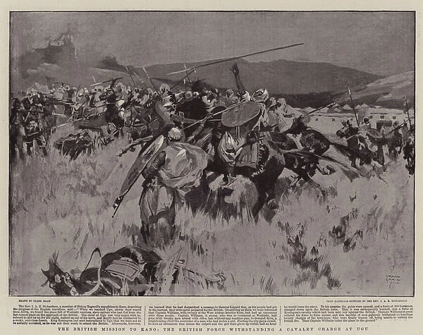 The British Mission to Kano, the British Force withstanding a Cavalry Charge at Ugu (litho)