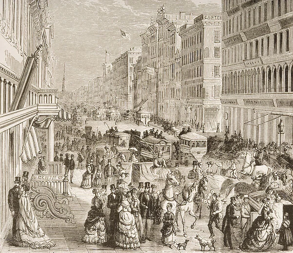 Broadway, New York City, c. 1870, from American Pictures, published by The