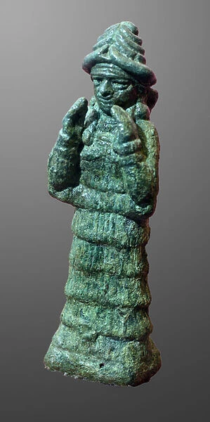 Bronze figurine of guardian goddess LAMA, Mesopotamia c. 2035-1794 BC (bronze)