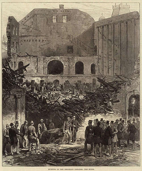 Burning of the Brooklyn Theatre, the Ruins (engraving)
