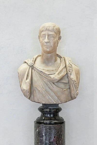 Bust of a man, so called Trajan Decius, 330-350 AD (marble)