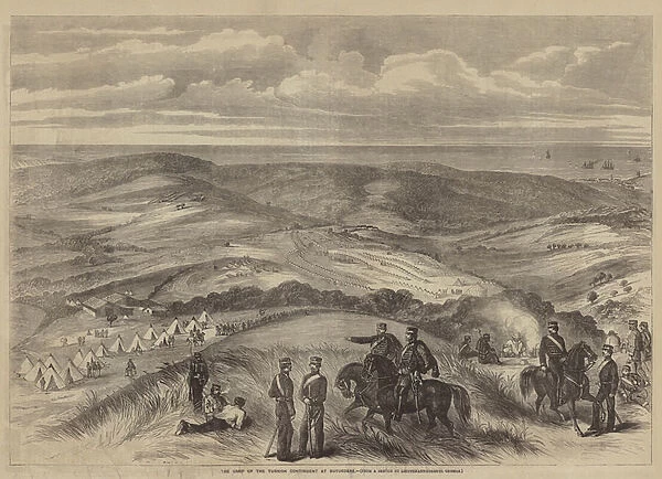 The Camp of the Turkish Contingent at Buyukdere (engraving)