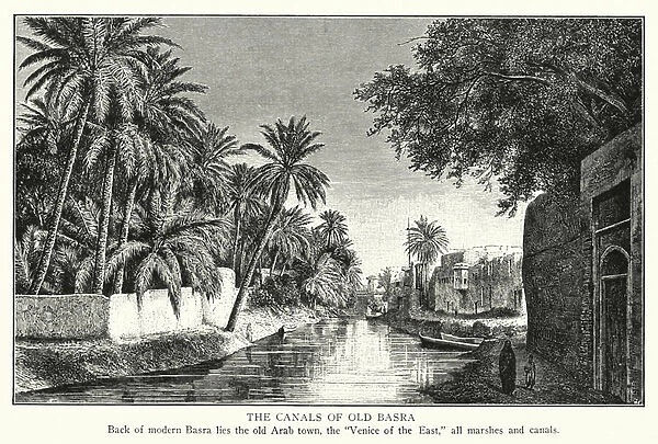 The canals of old Basra (litho)