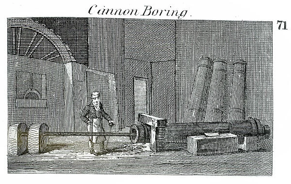 Cannon boring, 1823 (engraving)
