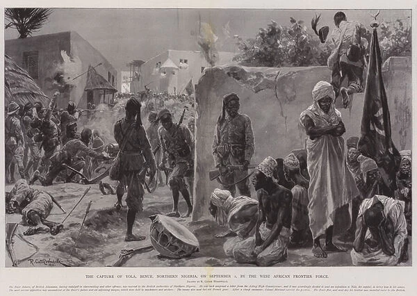 The Capture of Yola, Benue, Northern Nigeria, on 2 September, by the West African Frontier Force (litho)