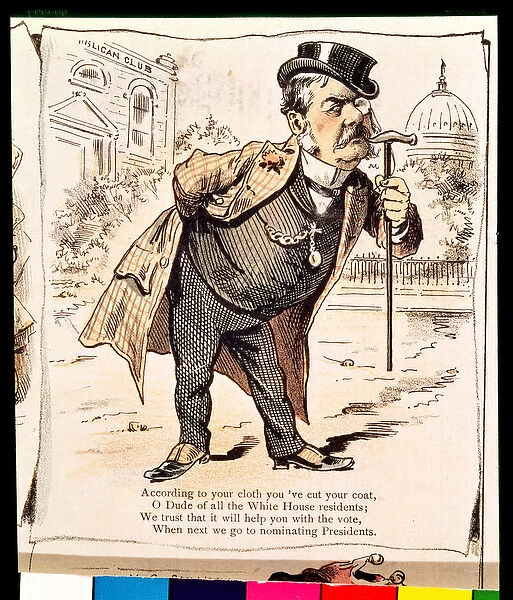 Caricature of Chester Alan Arthur, c. 1883 (colour litho)
