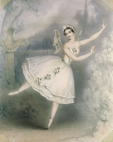 Carlotta Grisi (1819-99) as Giselle, Paris, c. 1841 (litho)