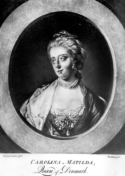 Caroline Matilda, Queen of Denmark and Norway, engraved by Brookshaw (engraving)