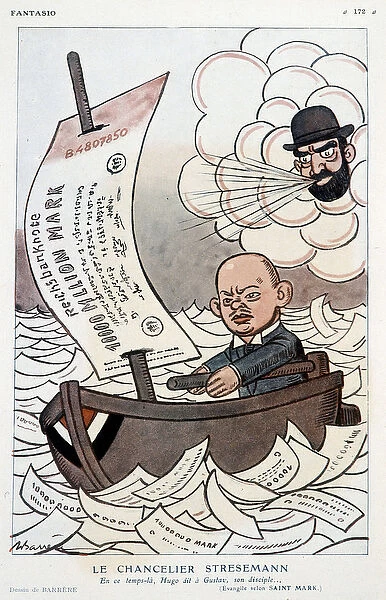 Cartoon on the German Chancellor Gustav Stresemann (1878-1929