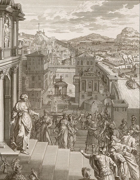 Cassandra Foretells the Trojans Their Fate and is Not Believed, 1731 (engraving)