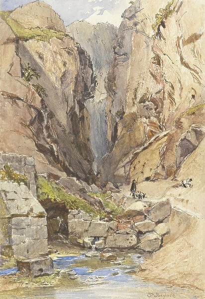 The Castalian Spring, Delphi, c. 1895 (w  /  c & graphite on paper)