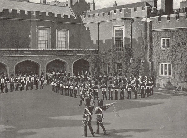 The Changing of the Guard, St. Jamess Palace (b  /  w photo)