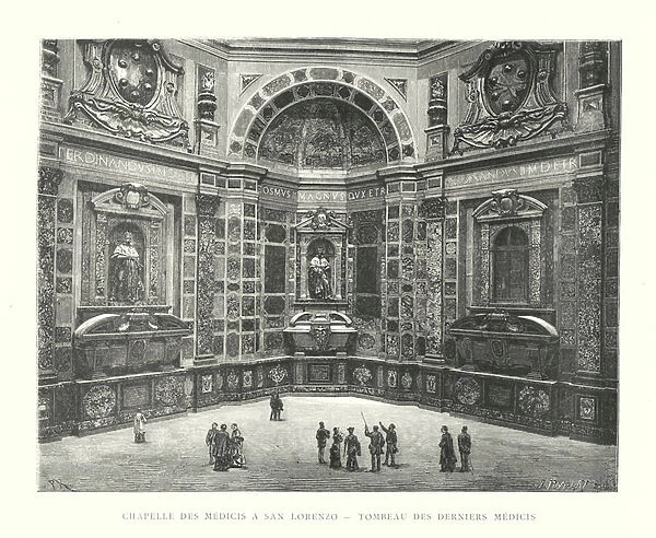 Chapelle des Medicis a San Lorenzo, Tombeau des Derniers Medicis (engraving)
