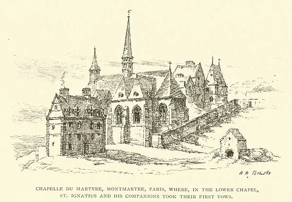 Chapelle du Martyre, Montmartre, Paris, where, in the Lower Chapel, St Ignatius and his companions took their first vows (engraving)