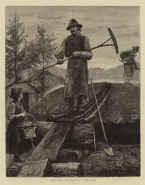 Charcoal Burners in the Alps (engraving)