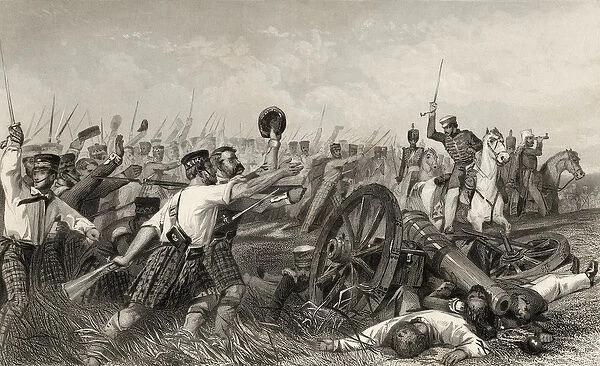 Charge of the Highlanders before Cawnpore under General Havelock, from The History
