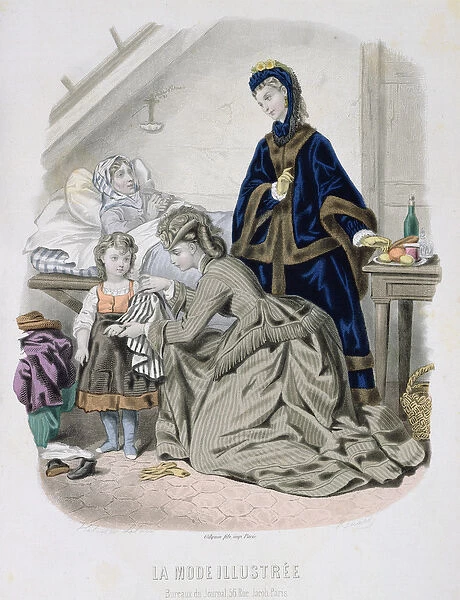 The Charitable Visit, illustration from La Mode Illustree, c