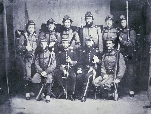 The Charleston Zouave Cadets of the Confederate Army, 1861 (b  /  w photo)