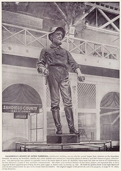 Chicago Worlds Fair, 1893: Californias Statue of James Marshall (b  /  w photo)