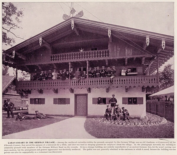 Chicago Worlds Fair, 1893: Caravansary in the German Village (b  /  w photo)