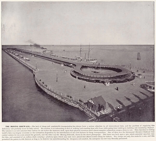 Chicago Worlds Fair, 1893: The Moving Sidewalk (b  /  w photo)