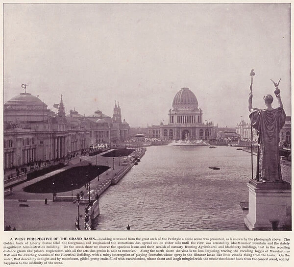 Chicago Worlds Fair, 1893: A West Perspective of the Grand Basin (b  /  w photo)
