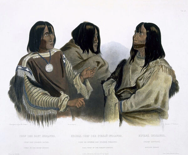 Chief of the Blood Indians, War Chief of the Piekann Indians and a Koutani Indian