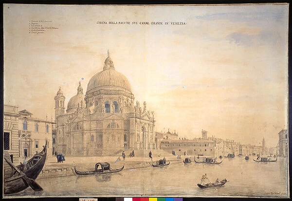 Chiesa della Salute, Grand Canal, Venice (pen & ink with w  /  c on paper)