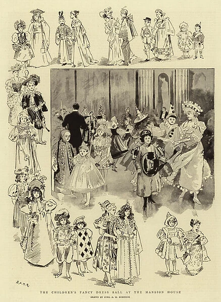 The Childrens Fancy Dress Ball at the Mansion House (litho)
