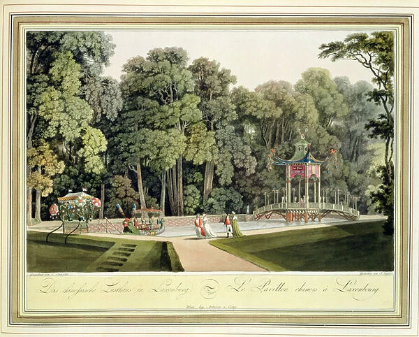 The Chinese Pavilion in the Laxenburg Gardens, Vienna, engraved by Johann Ziegler (c
