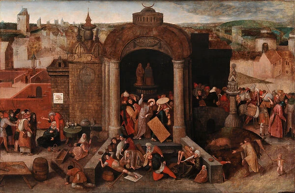 Christ Driving the Traders from the Temple, c. 1570-5 (oil on panel)