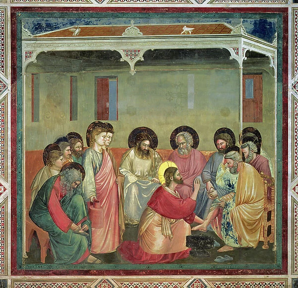Christ Washing the Disciples Feet, c. 1305 (fresco) (post restoration) (see also 65194)