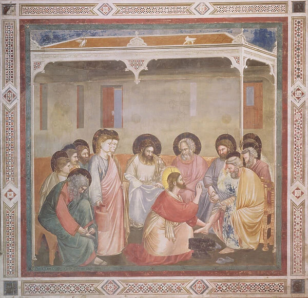 Christ Washing the Disciples Feet, c. 1305 (fresco) (pre-restoration