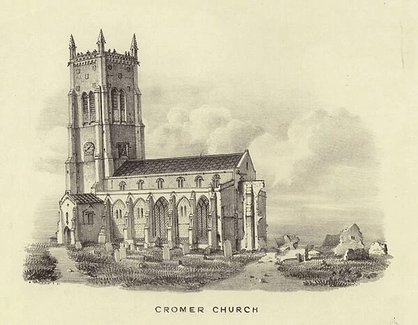 The Church of St Peter and St Paul in Cromer (litho)