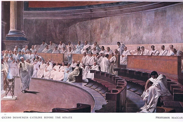Cicero denounces Catiline before the Senate, from a fresco
