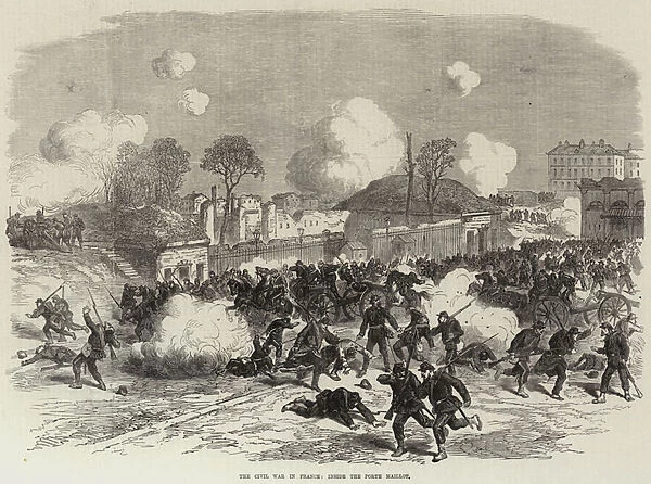 The Civil War in France, Inside the Porte Maillot (engraving)