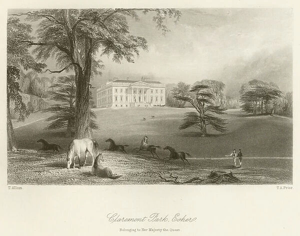 Claremont Park, Esher, belonging to Her Majesty the Queen (engraving)