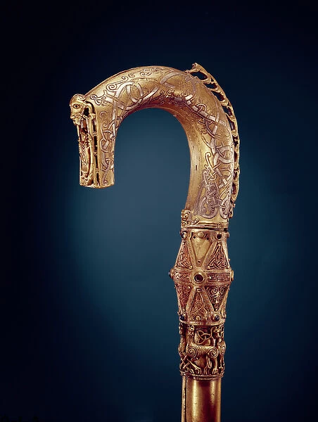 Clonmacnoise Crozier, County Offaly, Viking Age (wood wrapped in sheet bronze with inlaid