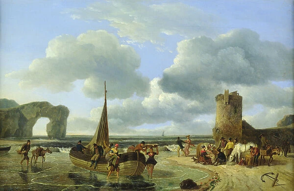 Coastal Scene (oil on canvas)