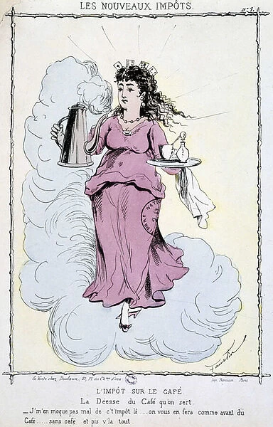 Coffee tax - drawing, 19th century