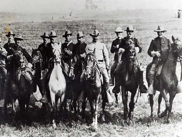 Colonel Theodore Roosevelt and his Rough Riders, 1st Volunteer Cavalry, 1898 (b  /  w photo)