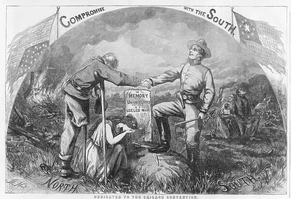 Compromise with the South - Dedicated to the Chicago Convention, 1864 (wood engraving)