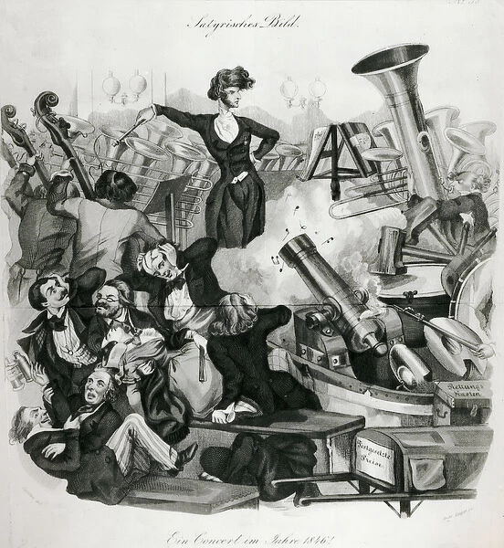 A Concert of Hector Berlioz (1803-69) in 1846 (engraving)
