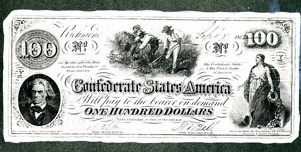 Confederate note (litho) (b  /  w photo)