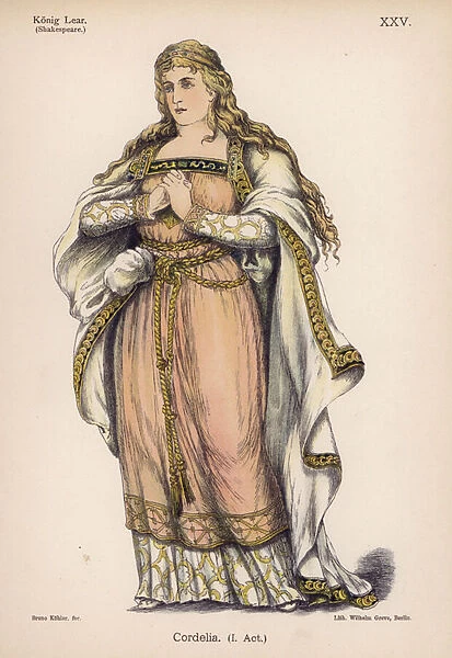 Cordelia, from Shakespeares King Lear (colour litho)