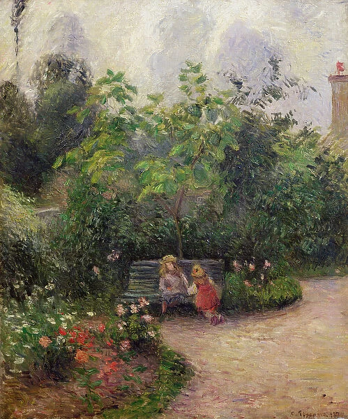 A Corner of the Garden at the Hermitage, Pontoise, 1877 (oil on canvas)