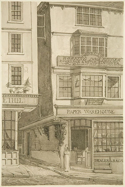 Corner of High Street and Mary-le-Port Street (pencil & w  /  c on paper)