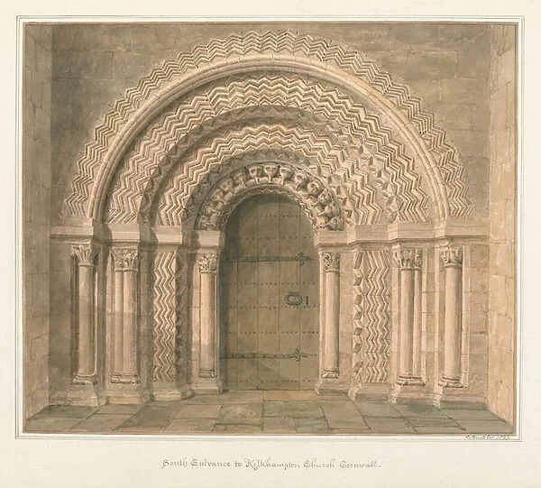 Cornwall - Kilkhampton Church, 1827 (w  /  c on paper)